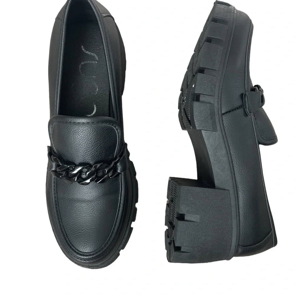 Sugar Black Chain Detail Loafers